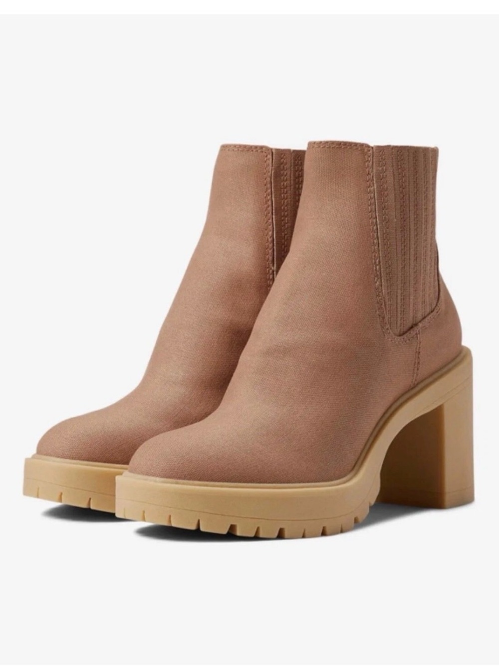 Dolce Vita CASTER H2O Waterproof Lug Sole Ankle Boots Blush Nude Size 7